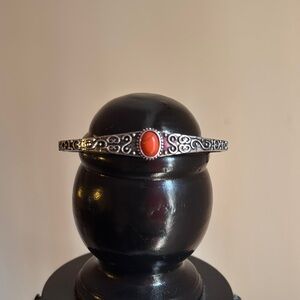 Elegant Silver and orange  Women's Bracelet